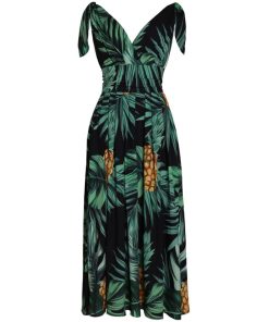 Banana leaf Pineapple Print Sexy Maxi Dresses