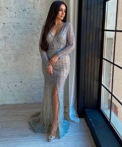 Beaded Elegant Luxury Mermaid Split Evening Dresses