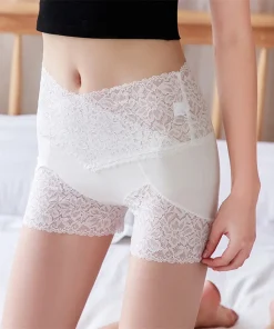 Casual Elasticity Boxer Lace Shorts High Waist Cotton Panties