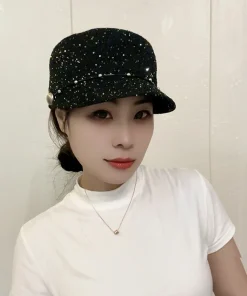 Elegant Sequin Retro Equestrian Breathable Sun Protection Hat