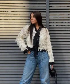 Elegant Small Fragrant Style Laced Up Short Hairy Jackets