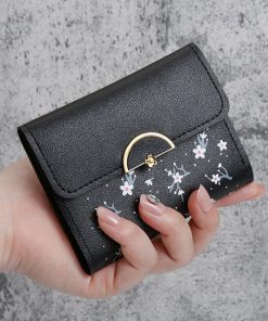 Floral Printed PU Large Capacity Short Wallet
