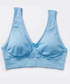 Lace Trim Solid Wire Free Sports Tank Top