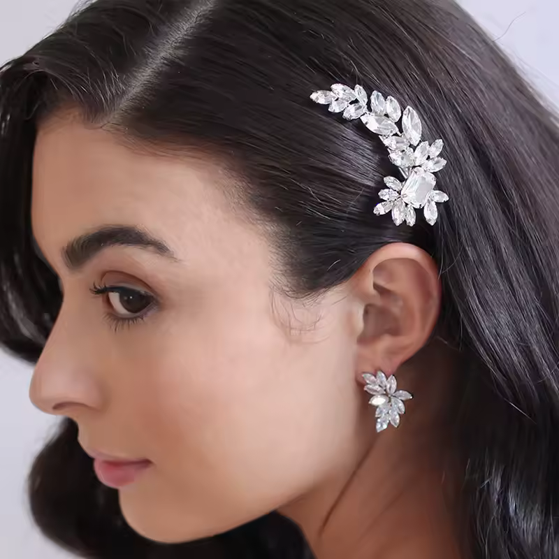 Leaf Rhinestone Branches Hairpin Wedding Headpiece Jewellery Accessories