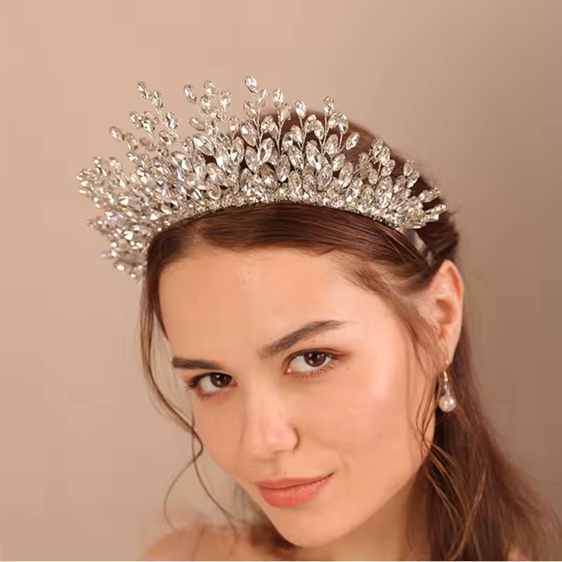 Luxury Rhinestone Handmade Wedding Hair Party Prom Tiaras Bridal Crown