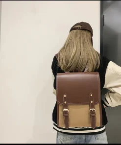 Preppy Style Large Capacity Laptop Casual School Backpacks Patchwork Travel Bags