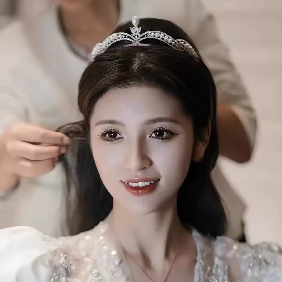 Princess Queen Crystal Peal Rhinestone Tiaras Bridal Headpieces Crown