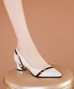 Professional Shallow Mouth Comfortable Pointed Thick Heel