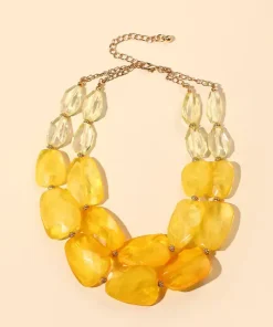 Short Colorful Beads Fashion Multi-layer Choker Necklaces