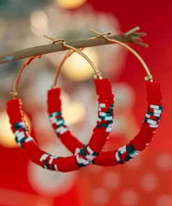 Colorful Rings Boho Polymer Clay Pierced Earrings