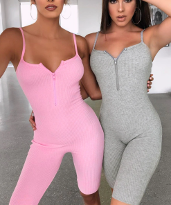 Sleeveless Zipped Sexy Bodycon Playsuit