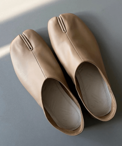 Soft Cowhide Split Toe Shoes for Women Ballet Single Shoes Flats Casual Shoes Solid Color Comfortable Breathable Ladies Shoe