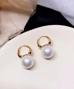 Sterling Pearl Earrings Strong Light Edison Round Fashion Simple Jewelry