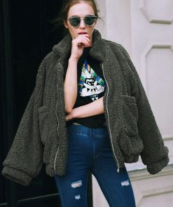 Teddy Bear Coat Faux Fur Wool Long Sleeve Shearling Jacket Coat