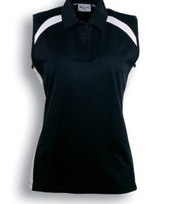 Ladies Sleeveless panel polo